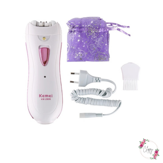 Kemei KM-290R Professional Women's Epilator - White & Pink