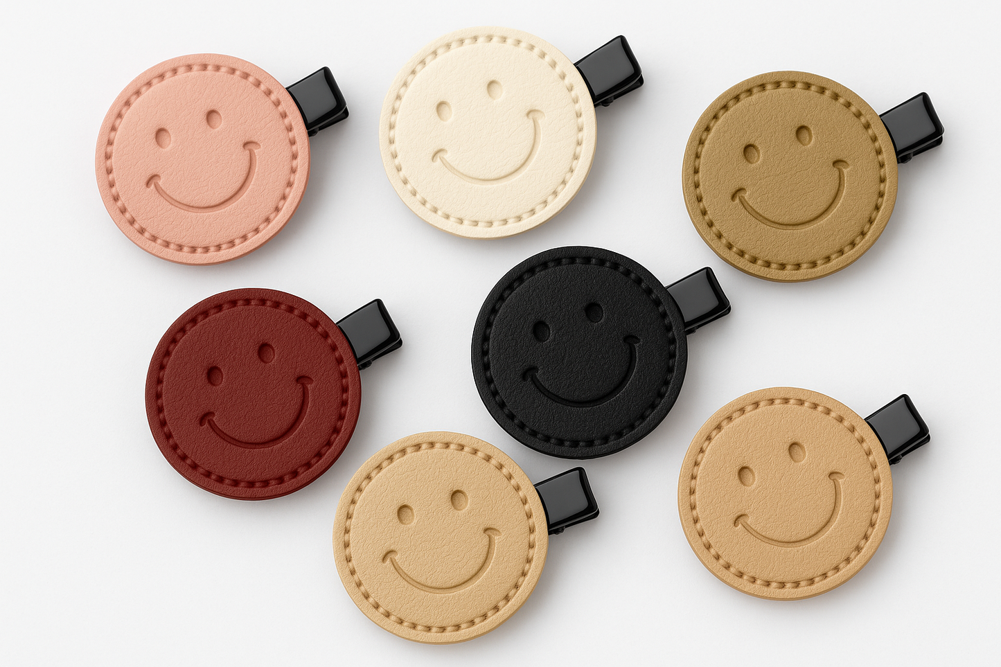 High-quality smiley face hair clips