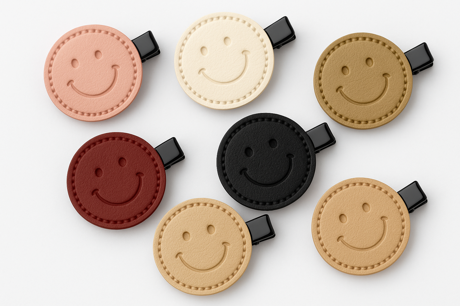 High-quality smiley face hair clips